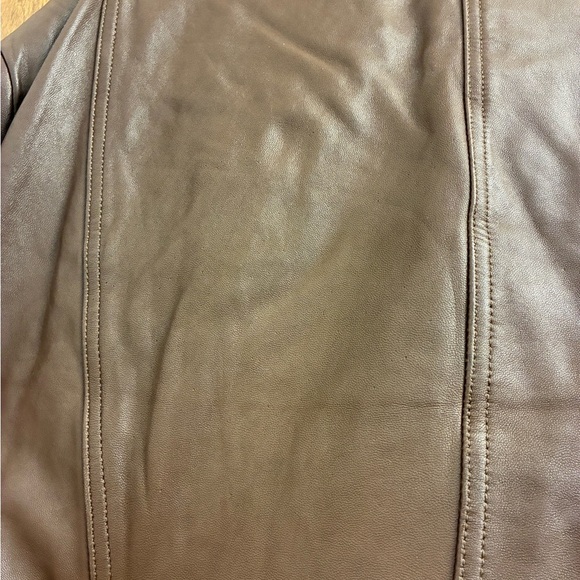 Badgley Mischka Women's Chocolate Genuine Leather Jacket Size 3X - Picture 3 of 9